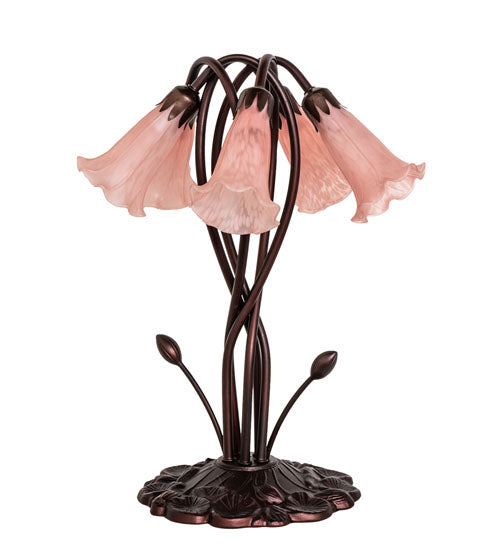 Meyda Tiffany Lighting 15925 Pink Five Light Accent Lamp Lamp Bronze / Dark