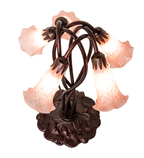 Meyda Tiffany Lighting 15925 Pink Five Light Accent Lamp Lamp Bronze / Dark