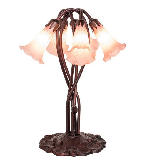 Meyda Tiffany Lighting 15925 Pink Five Light Accent Lamp Lamp Bronze / Dark