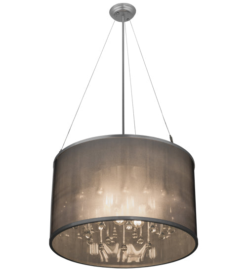 Meyda Tiffany Cilindro 159261 Pendant Light - Chrome, Crystal