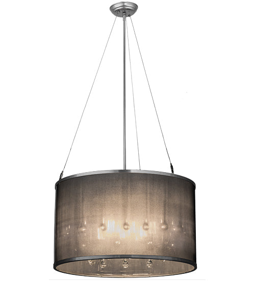 Meyda Tiffany Cilindro 159261 Pendant Light - Chrome, Crystal