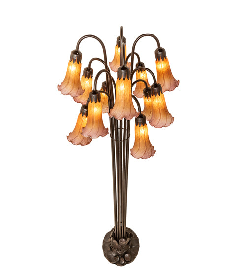 Meyda Tiffany Lighting 15946 Amber/Purple 12 Light Floor Lamp Lamp Bronze / Dark