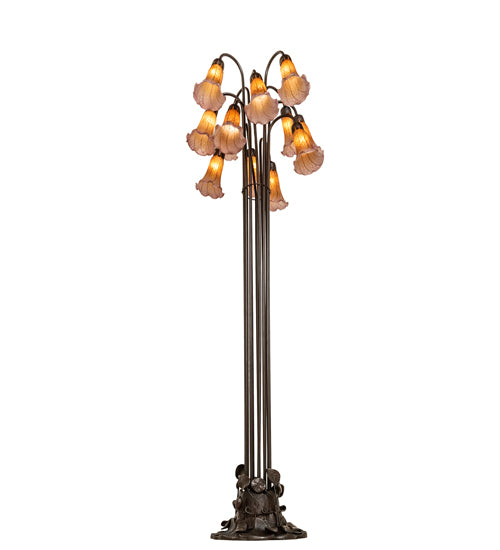 Meyda Tiffany Lighting 15946 Amber/Purple 12 Light Floor Lamp Lamp Bronze / Dark