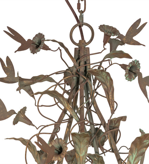 Meyda Tiffany Le Printemps 159623 Chandelier Light - Natural Wood,Tarnished Copper