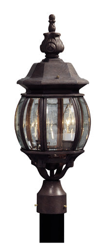 Artcraft Lighting AC8363RU Classico Three Light Outdoor Post Mount Outdoor Bronze / Dark