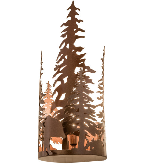 Meyda Tiffany Bear Through The Trees 159806 Wall Light - Rust