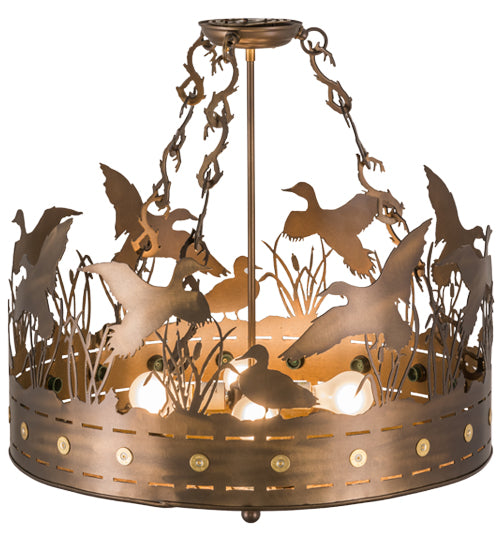 Meyda Tiffany Ducks In Flight 160003 Ceiling Light - Antique Copper