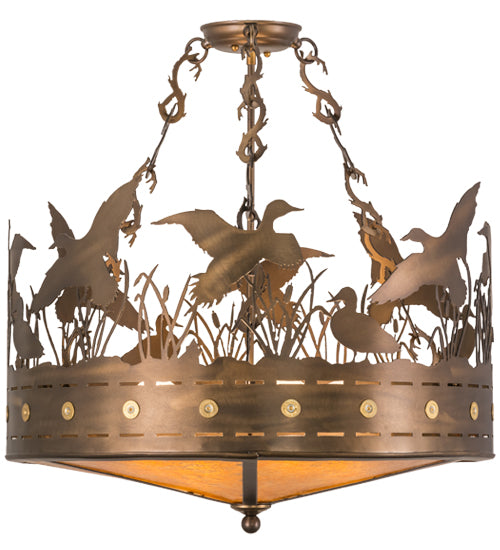 Meyda Tiffany Ducks In Flight 160003 Ceiling Light - Antique Copper