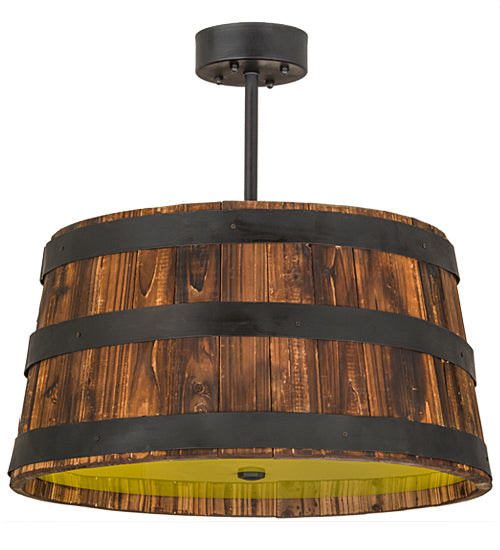Meyda Tiffany Whiskey Barrel 160086 Pendant Light - Natural Wood