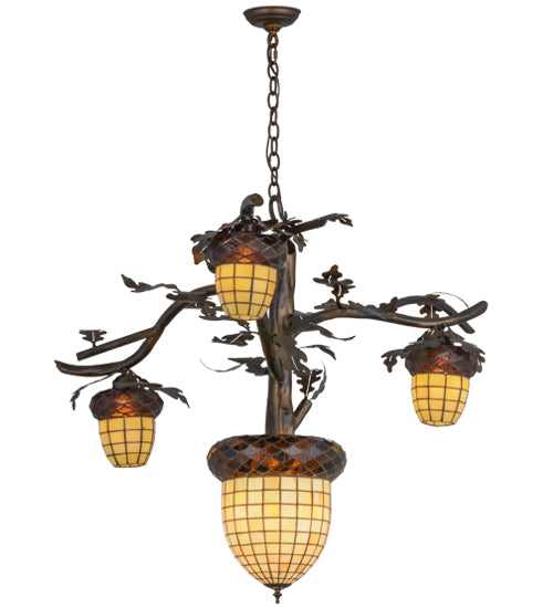 Meyda Tiffany Acorn Branch 160189 Chandelier Light - Antique Copper