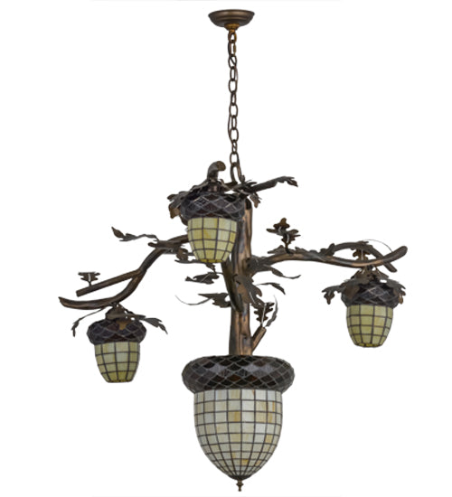 Meyda Tiffany Acorn Branch 160189 Chandelier Light - Antique Copper