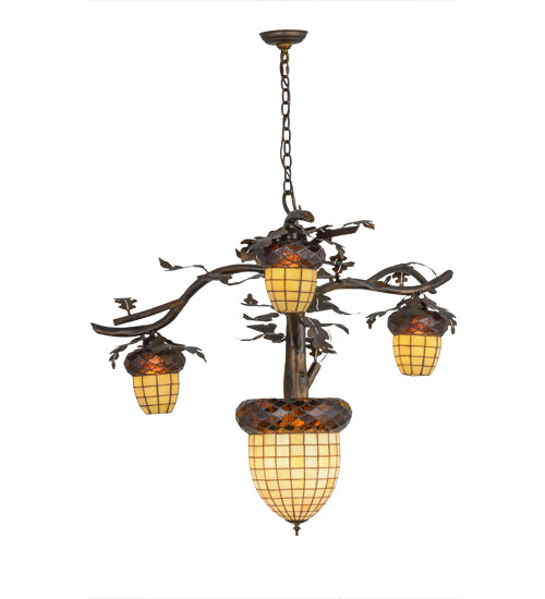 Meyda Tiffany Acorn Branch 160189 Chandelier Light - Antique Copper