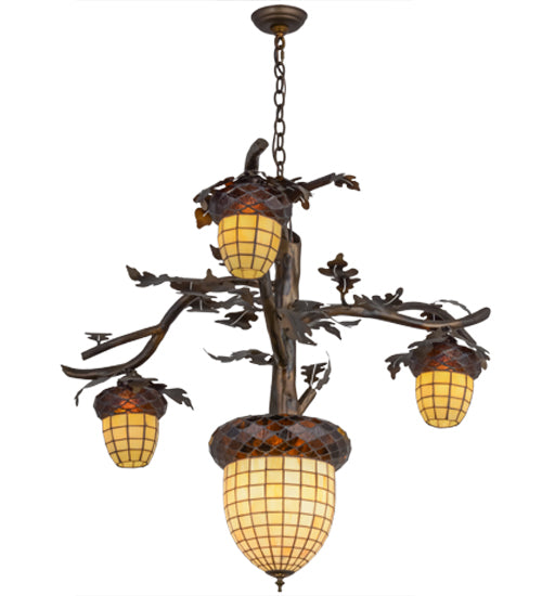 Meyda Tiffany Acorn Branch 160189 Chandelier Light - Antique Copper