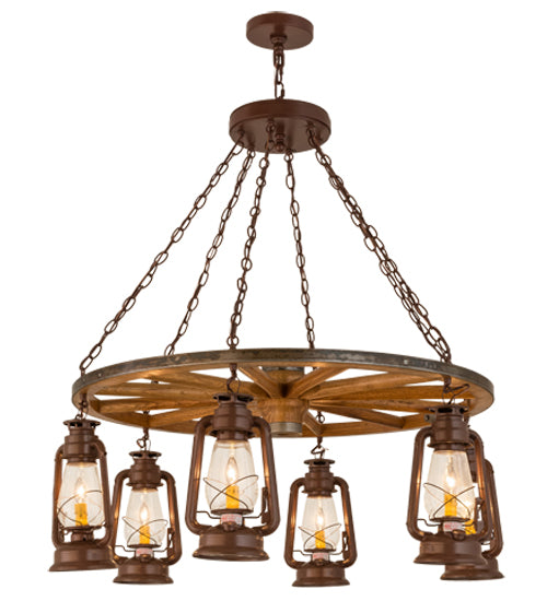 Meyda Tiffany Miners Lantern 160381 Chandelier Light - Rust