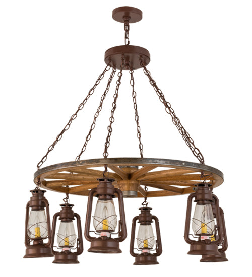 Meyda Tiffany Miners Lantern 160381 Chandelier Light - Rust