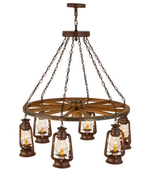 Meyda Tiffany Miners Lantern 160381 Chandelier Light - Rust