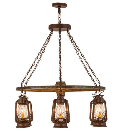 Meyda Tiffany Miners Lantern 160381 Chandelier Light - Rust