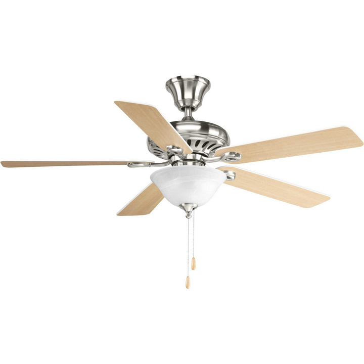 Progress Airpro Signature P2521-09 Ceiling Fan - Brushed Nickel, White, Natural Cherry/