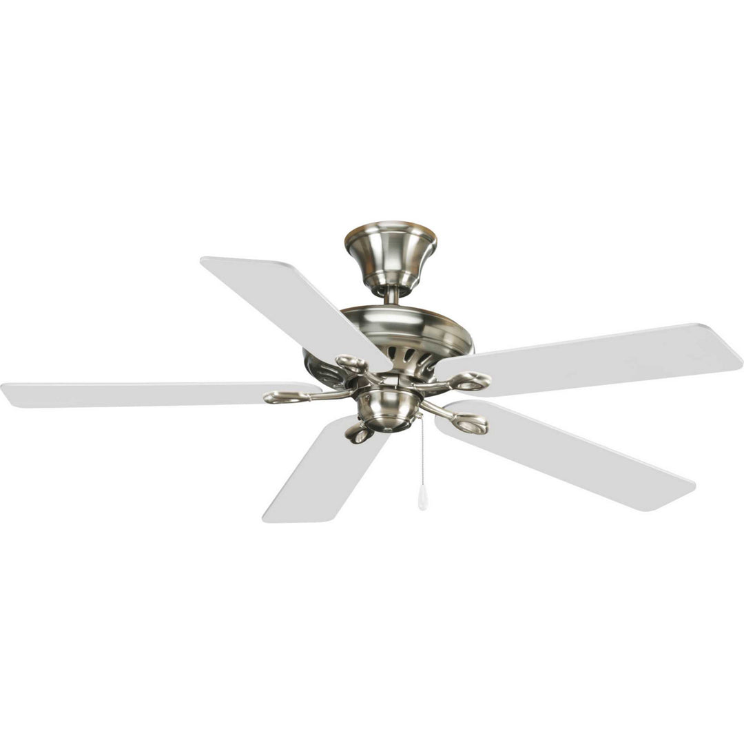 Progress Airpro Signature P2521-09 Ceiling Fan - Brushed Nickel, White, Natural Cherry/