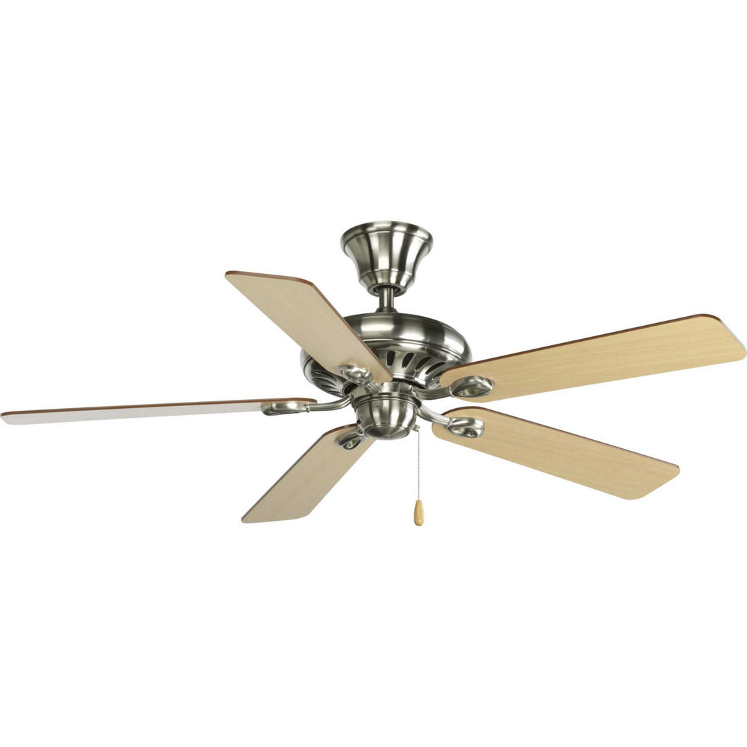 Progress Airpro Signature P2521-09 Ceiling Fan - Brushed Nickel, White, Natural Cherry/