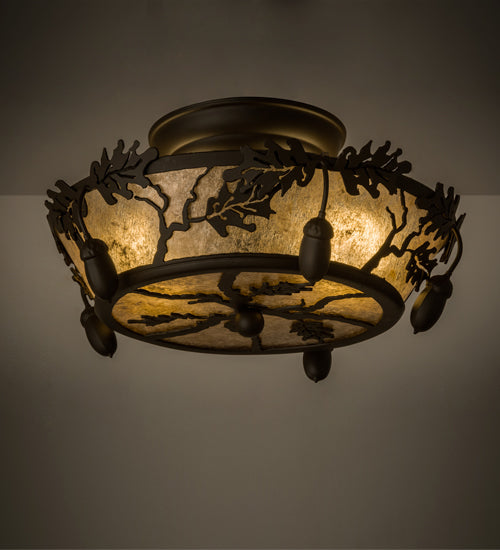 Meyda Tiffany Oak Leaf & Acorn 160484 Ceiling Light - Oil Rubbed Bronze