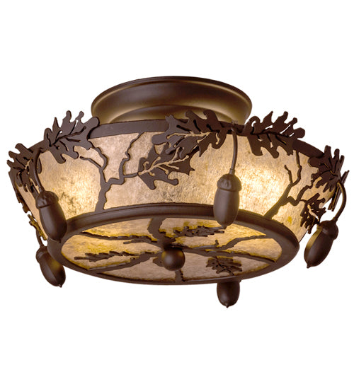 Meyda Tiffany Oak Leaf & Acorn 160484 Ceiling Light - Oil Rubbed Bronze