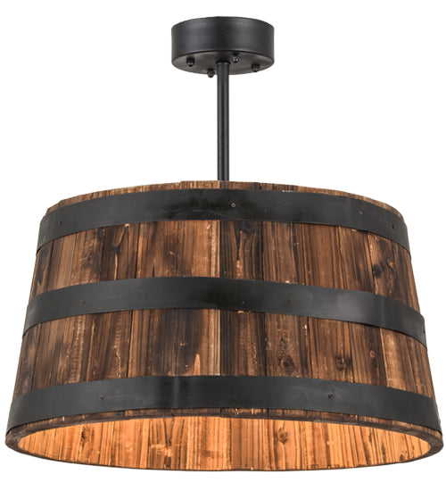 Meyda Tiffany Whiskey Barrel 160496 Pendant Light - Natural Wood