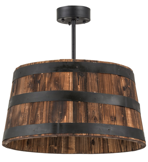 Meyda Tiffany Whiskey Barrel 160496 Pendant Light - Natural Wood