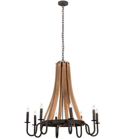 Meyda Tiffany Barrel Stave 160700 Chandelier Light - Natural Wood