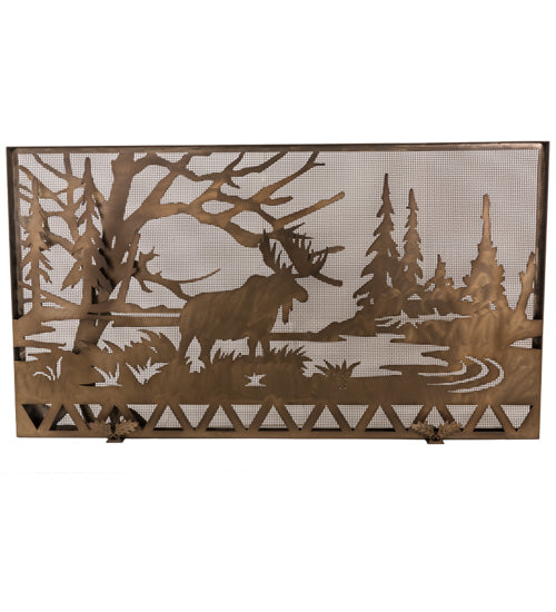 Meyda Tiffany Lighting 160770 Moose Creek Fireplace Screen Home Decor Copper/Antique/Verde