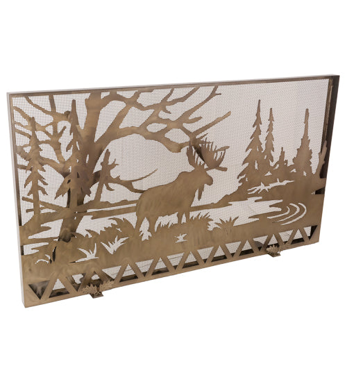 Meyda Tiffany Lighting 160770 Moose Creek Fireplace Screen Home Decor Copper/Antique/Verde