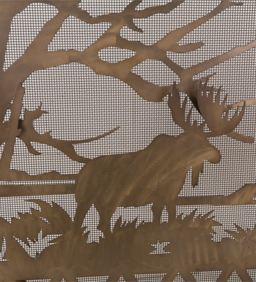 Meyda Tiffany Lighting 160770 Moose Creek Fireplace Screen Home Decor Copper/Antique/Verde
