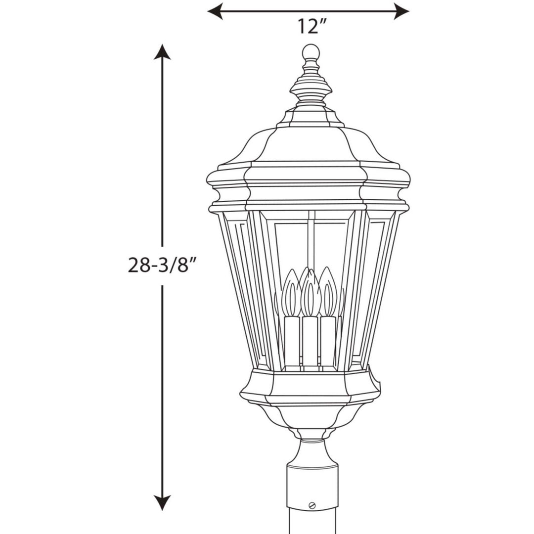 Progress Lighting P5474-108 Crawford Four Light Post Lantern Outdoor Bronze / Dark