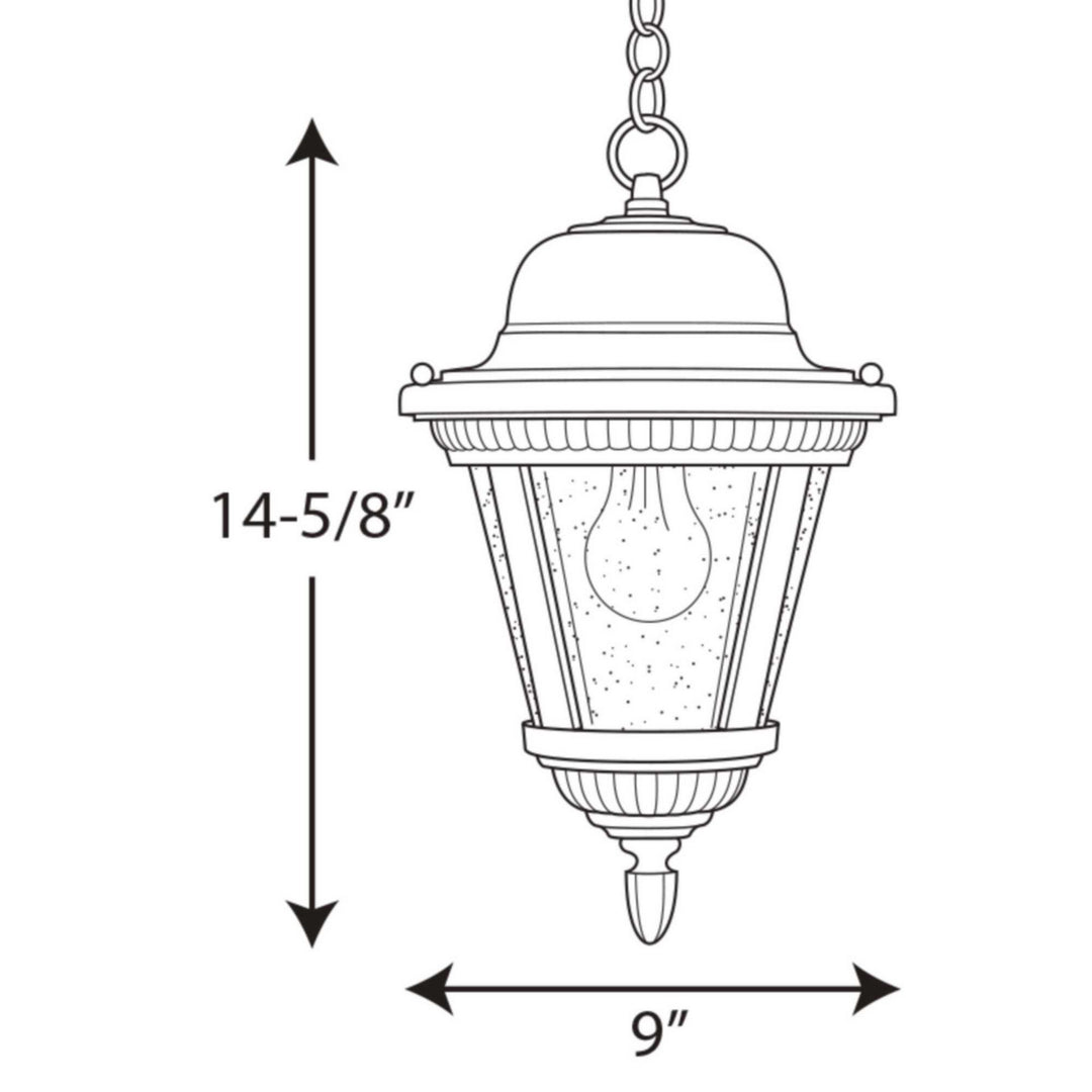 Progress Lighting P5530-31 Westport One Light Hanging Lantern Outdoor Black