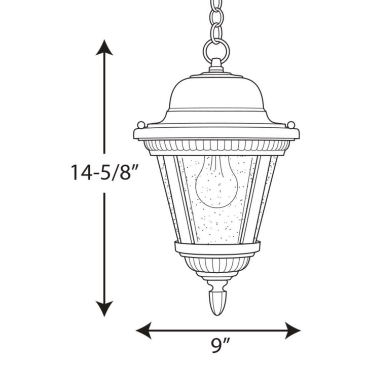 Progress Lighting P5530-31 Westport One Light Hanging Lantern Outdoor Black