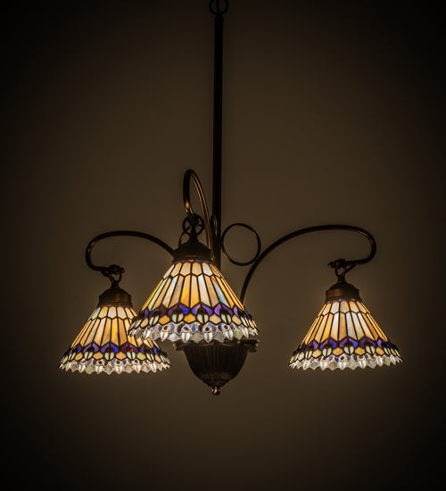 Meyda Tiffany Tiffany Jeweled Peacock 16094 Chandelier Light - Pewter,Custom