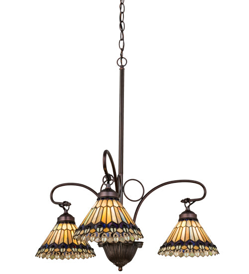 Meyda Tiffany Tiffany Jeweled Peacock 16094 Chandelier Light - Pewter,Custom