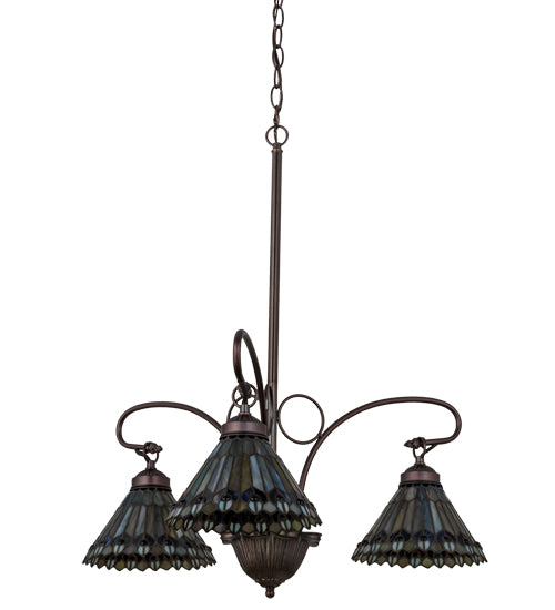 Meyda Tiffany Tiffany Jeweled Peacock 16094 Chandelier Light - Pewter,Custom