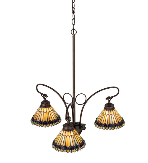 Meyda Tiffany Tiffany Jeweled Peacock 16094 Chandelier Light - Pewter,Custom