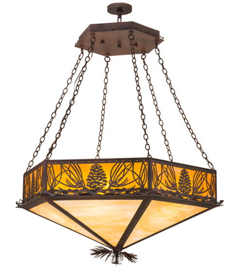 Meyda Tiffany Mountain Pine 160953 Pendant Light - Rust, Wrought Iron