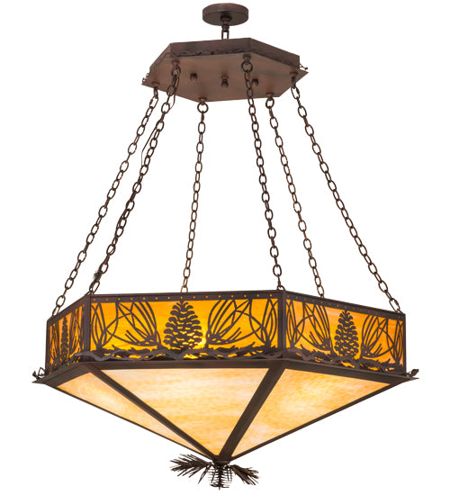 Meyda Tiffany Mountain Pine 160953 Pendant Light - Rust, Wrought Iron