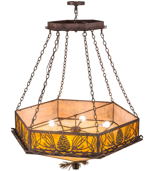 Meyda Tiffany Mountain Pine 160953 Pendant Light - Rust, Wrought Iron