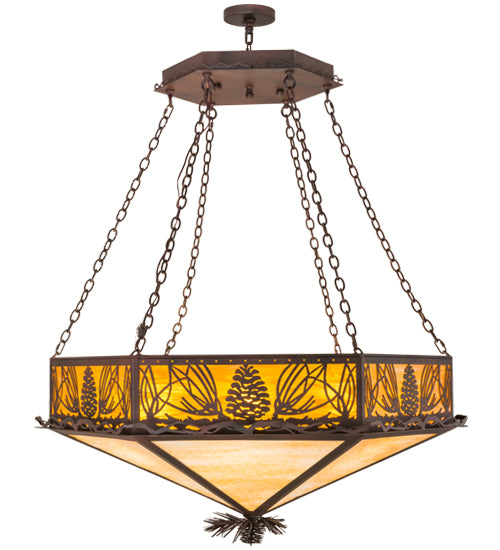 Meyda Tiffany Mountain Pine 160953 Pendant Light - Rust, Wrought Iron