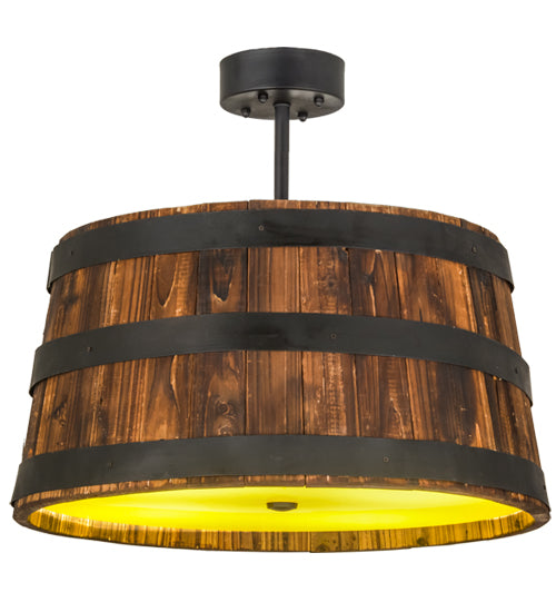 Meyda Tiffany Whiskey Barrel 161073 Pendant Light - Natural Wood