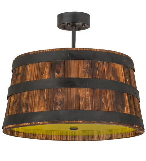 Meyda Tiffany Whiskey Barrel 161073 Pendant Light - Natural Wood