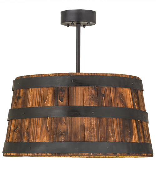 Meyda Tiffany Whiskey Barrel 161073 Pendant Light - Natural Wood