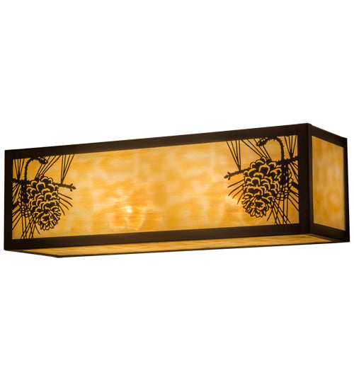 Meyda Tiffany Winter Pine 161276 Bath Vanity Light 16 in. wide - Craftsman Brown