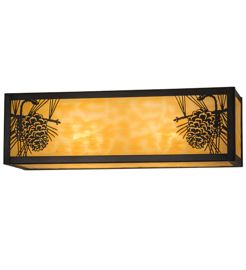 Meyda Tiffany Winter Pine 161276 Bath Vanity Light 16 in. wide - Craftsman Brown