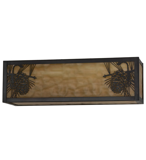 Meyda Tiffany Winter Pine 161276 Bath Vanity Light 16 in. wide - Craftsman Brown