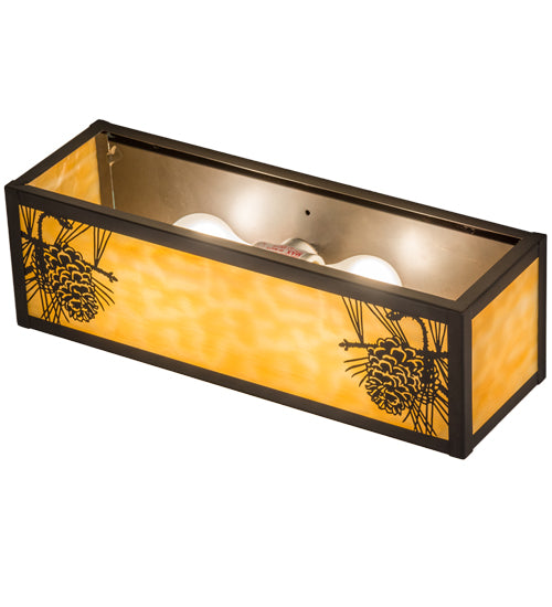 Meyda Tiffany Winter Pine 161276 Bath Vanity Light 16 in. wide - Craftsman Brown